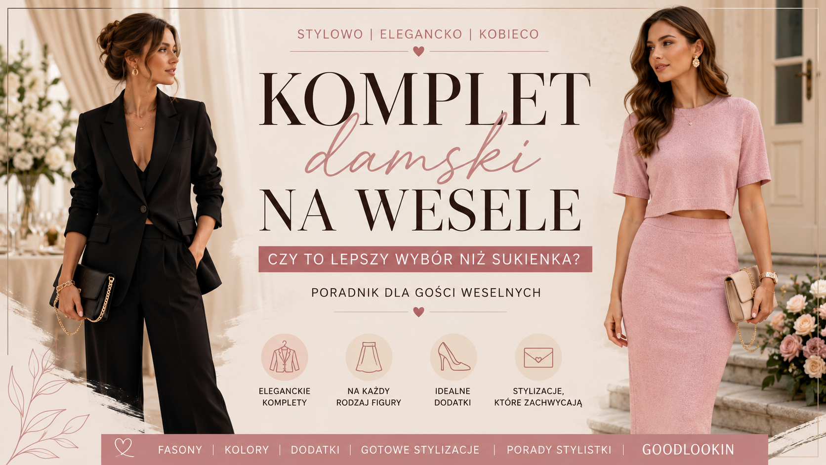 Komplet damski na wesele – czy to lepszy wybór niż sukienka? Poradnik dla gości weselnych